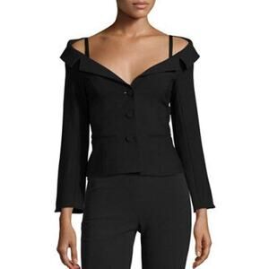 Cinq a Sept Angelina Cold Shoulder Tailored Blazer in Black Size 8
